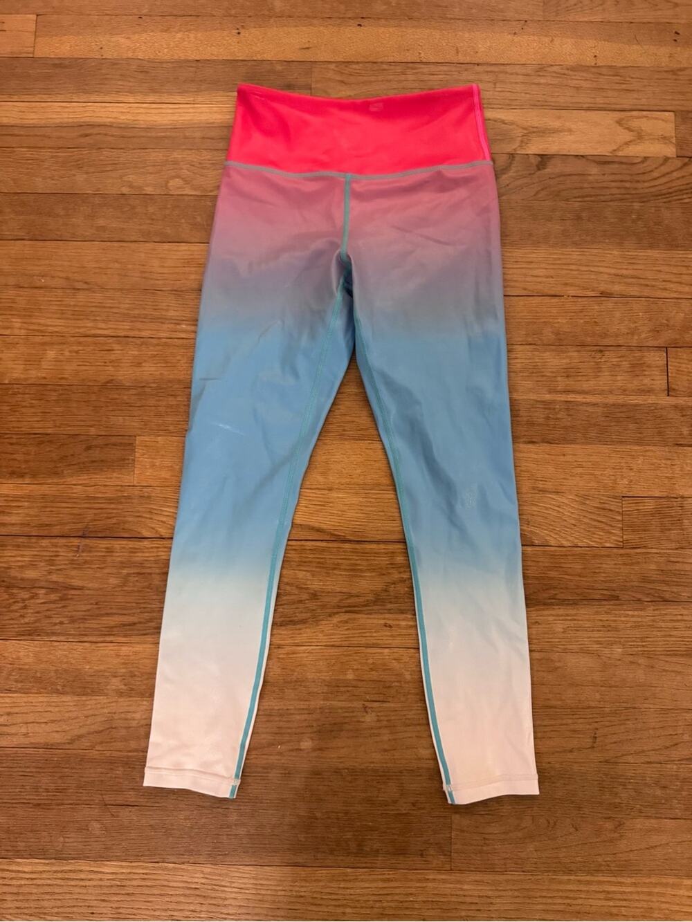 Zyia Active Women's Pink Blue Ombre Leggings - Size 2
 b72